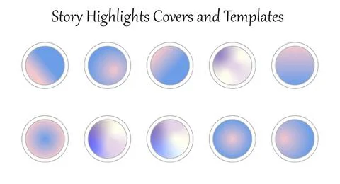 Set of story gradient covers and templates, social media blog design icons Stock Illustration