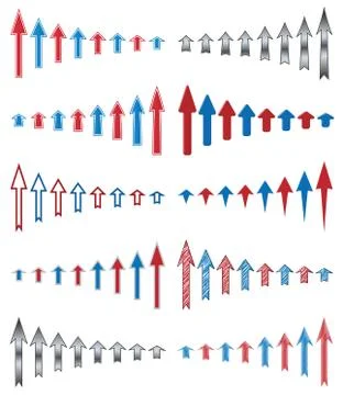 Set of straight arrows Stock Illustration