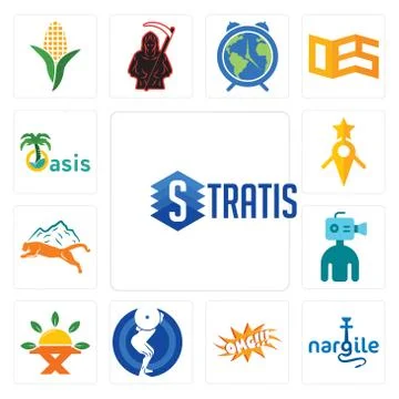 Set of stratis, nargile, omg, squat, farm to table, cameraman, mountain lion, 無料イラスト素材