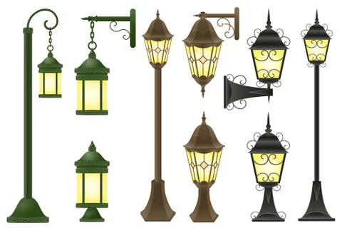 Set streetlight vector illustration Stock Illustration