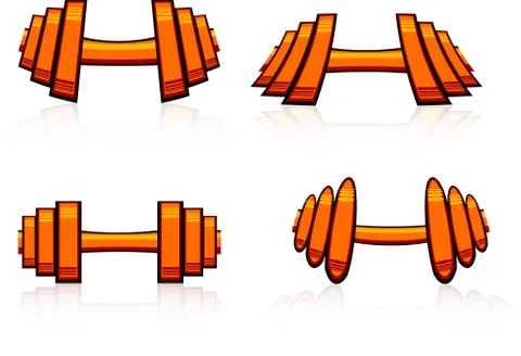 Set of strength training weights. Stock Illustration