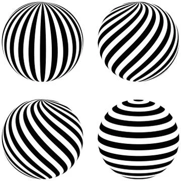 Set striped balls Stock Illustration