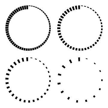Set stripes around the circle logo countdown, vector circular icon with stripes Stock Illustration