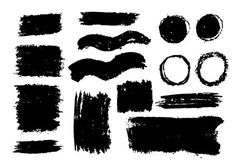Set of strokes made with graphite, real handmade strokes with different sha.. Stock Illustration
