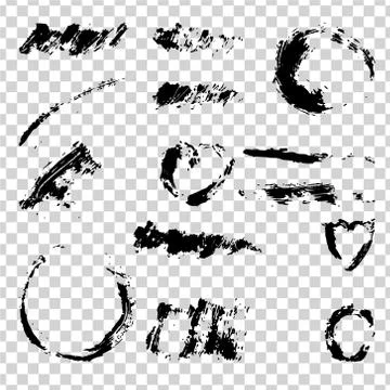 A set of strokes made with mascara for eyelashes Stock Illustration