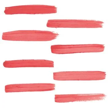 Set of strokes of red gouache Stock Illustration
