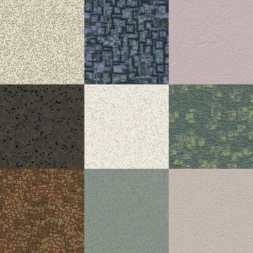 Set of stucco plaster generated seamless textures Stock Illustration