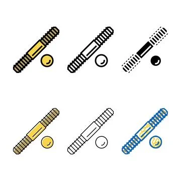 Set stud bolt color icon forms vector Stock Illustration