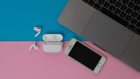 Set for study and work - equipment, gadgets, digital devices Stock Photos