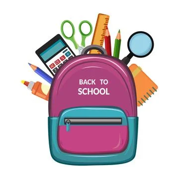 Set of study school supplies Stock Illustration