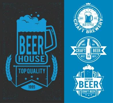 Set styled label of beer. Vector illustration 스톡 일러스트