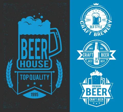 Set styled label of beer. Vector illustration 스톡 일러스트