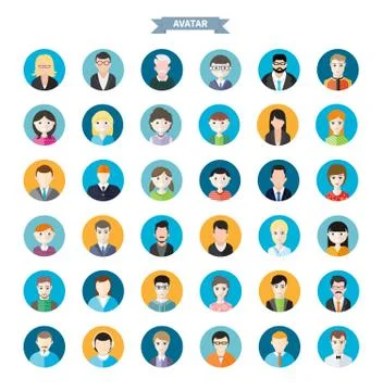 Set of stylish avatars man and woman icons Stock-Illustration