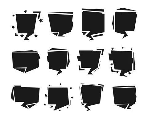 Set of stylish blank stickers, vector illustration Stock Illustration