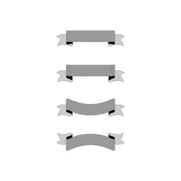 Set of stylized ribbons vector illustration isolated on white background. Stock Illustration