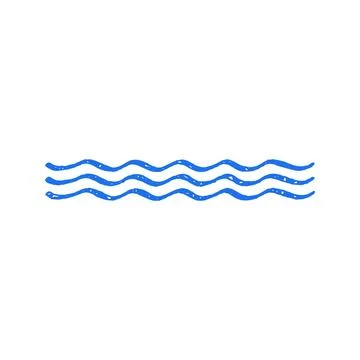 Set Of Stylized Water Waves Hand Drawn In A Minimalist Vector Illustration イラスト素材