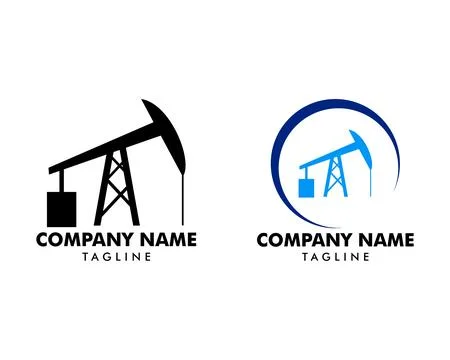 Set of Sucker rod pump icon logo for oil and gas industry Stock Illustration