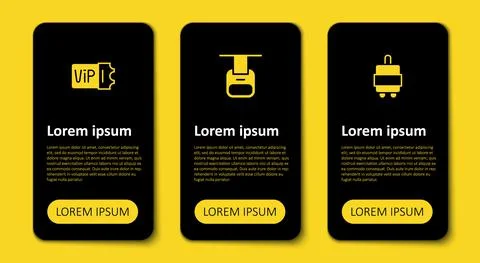 Set Suitcase, Cable car and Train ticket. Business infographic template. Vector Illustration