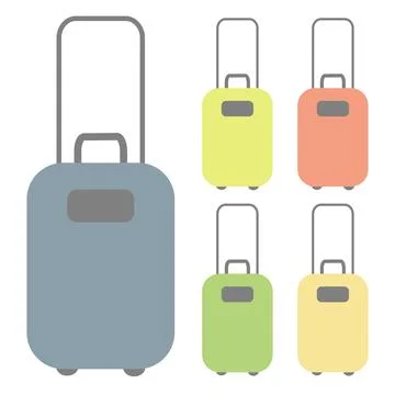 A set of suitcase icons in vector 스톡 일러스트