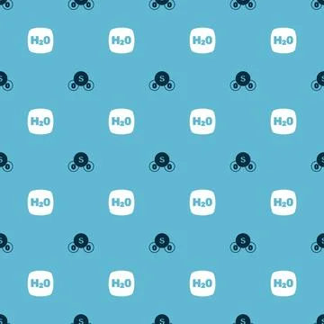 Set Sulfur dioxide SO2 and Chemical formula H2O on seamless pattern. Vector Illustrazione stock