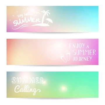 Set of summer background vector banner Stock-Illustration