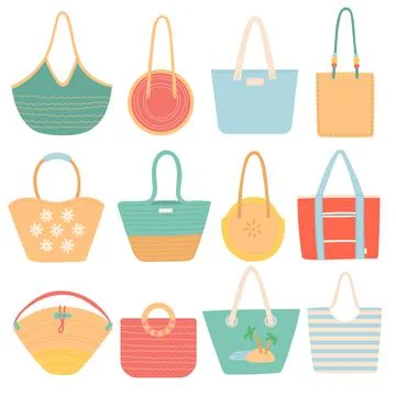 Set of summer beach bags vector illustration Stock Illustration