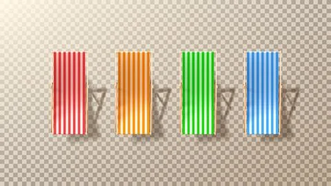 Set of summer beach chairs Stock Illustration
