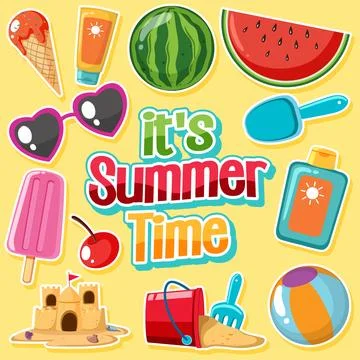 Set of summer beach objects イラスト素材