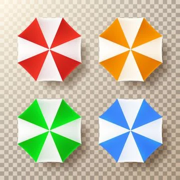Set of summer beach umbrellas Illustrazione stock
