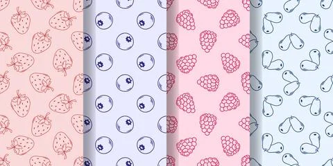 Set of summer berry prints 스톡 일러스트