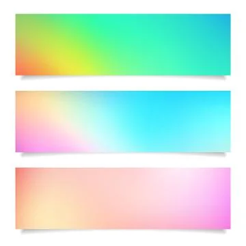 Set of summer blurred background vector banner Stock-Illustration