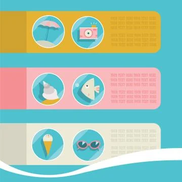 Set of summer elements. Summer holidays concept Stock Illustration