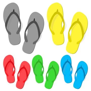 Set of summer flip flops Illustrazione stock