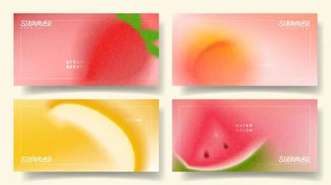Set of summer gradient banners Stock Illustration