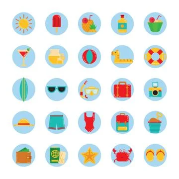 Set of summer icons Stock-Illustration