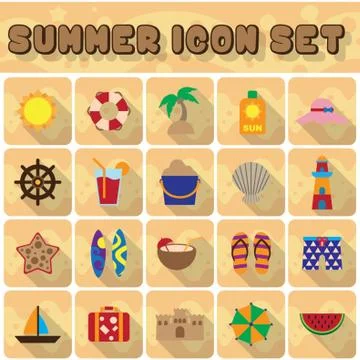 Set Of Summer Icons Stock-Illustration