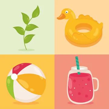 Set of summer Stock Illustration