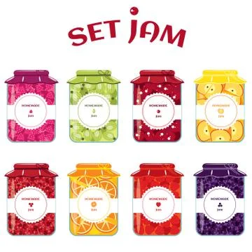 Set of summer jams Illustrazione stock
