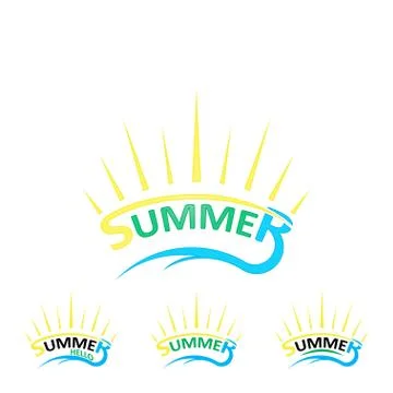 Set Summer logo Stock Illustration