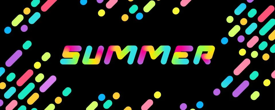 A set of summer multicolor memphis patterns banner. Geometric color teamplate Stock Illustration