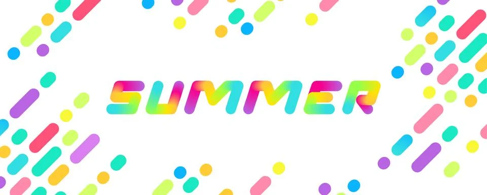 A set of summer multicolor memphis patterns banner. Geometric color teamplate Stock Illustration