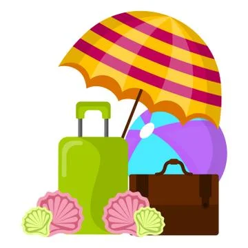 Set of summer objects Stock Illustration
