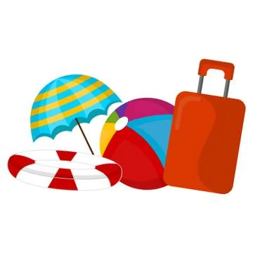 Set of summer objects Stock Illustration
