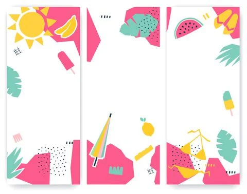 A set of summer posters Stock Illustration