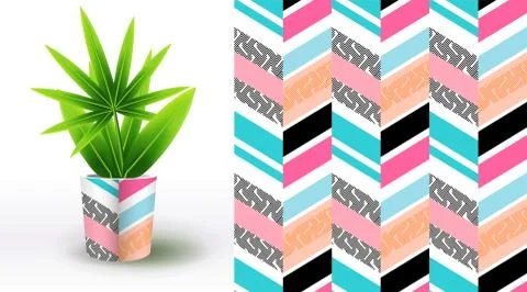 A set of summer seamless unique abstract patterns, demonstrated on textile ce Illustrazione stock