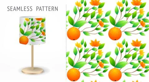A set of summer seamless unique abstract fruit and flowers patterns, demonstr Stock Illustration