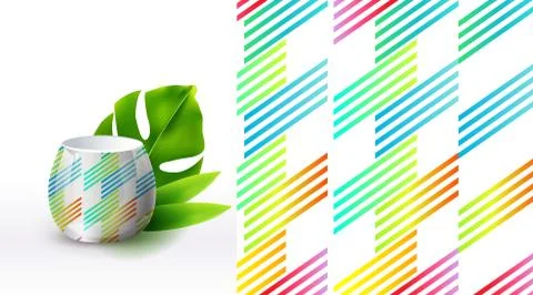 A set of summer seamless unique geometric patterns, demonstrated on textile c Stock Illustration