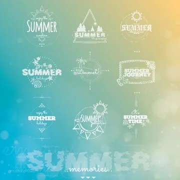 Set Of Summer Typographies Illustrazione stock