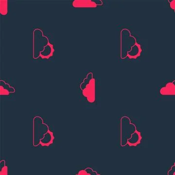 Set Sun and cloud weather and Cloud on seamless pattern. Vector Stockillustratie