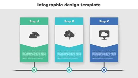 Set Sun and cloud weather, Storm and Location. Business infographic template イラスト素材